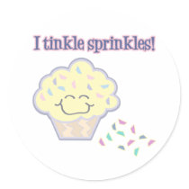 tinkle sprinkles funny cupcake round stickers