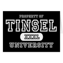Tinsel University Dark Greeting Cards