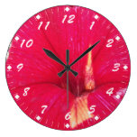 Tinted Red Petunia wall clocks