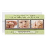 Tiny Hands, Tiny Feet Birth Announcement (lime)