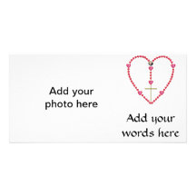 Tiny hearts Rosary Custom Photo Card