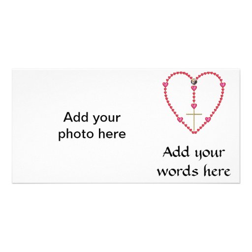 Tiny hearts Rosary Custom Photo Card