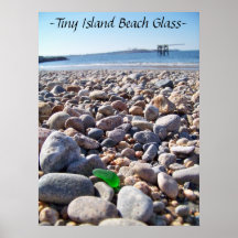 Tiny Island Beach Glass Print