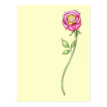 Tiny Long Stemmed Rose Postcard