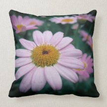Tiny Pink Daisies Square Throw Pillow