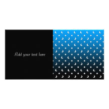 Tiny White Stars and Moons on Blue Picture Card