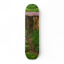 Tiny Wooden House With Mushrooms Skateboards