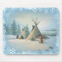TIPI CAMP SQUAW by SHARON SHARPE Mouse Pads