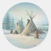 TIPI CAMP SQUAW by SHARON SHARPE Stickers