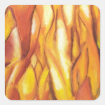 Tipped Flames (abstract expressionism) Square Stickers