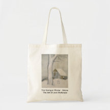 Tire Swing in Winter - Maine Tote Bags