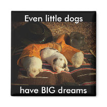 Tired Cowboy Puppies Fridge Magnet