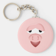 Tired Smiling Pig Face Keychains