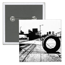 Tires On The Street Pinback Buttons