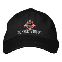 TIREUR ISOLÉ DE ZOMBI AVEC LE CHAPEAU DE CRÂNE DE  CHAPEAU BRODÉ