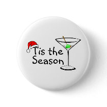 Tis The Season Christmas Martini Pin