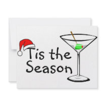 Tis The Season Christmas Martini Personalized Invitation