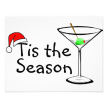 Tis The Season Christmas Martini Personalized Invitation