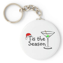 Tis The Season Christmas Martini Keychains