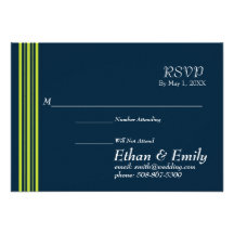 Tisbury - Navy and Green - RSVP Cards
