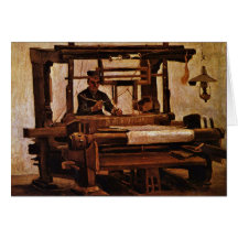 Tisserand au métier à tisser par Vincent van Gogh Cartes De Vœux