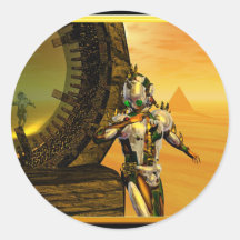 TITAN IN THE DESERT OF HYPERION ROUND STICKERS