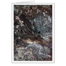 Titania Lying Asleep Greeting Cards