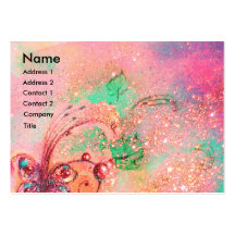TITANIA / MAGIC BUTTERFLY PLANT IN GOLD SPARKLES BUSINESS CARD TEMPLATES