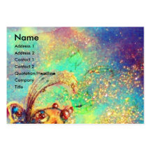TITANIA / MAGIC BUTTERFLY PLANT IN GOLD SPARKLES BUSINESS CARDS