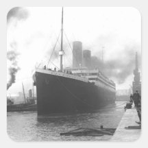 Titanic at the docks of Southampton Square Stickers