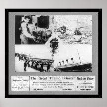 Titanic Disaster Vignettes 1912 Print