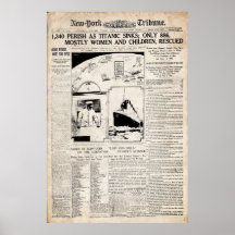 Titanic New York Tribune Newspaper Reprint