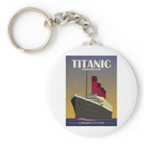 Titanic Ocean Liner Art Deco Print Key Chain