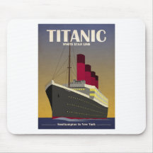 Titanic Ocean Liner Art Deco Print Mouse Pads