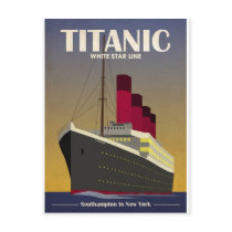 Titanic Ocean Liner Art Deco Print Postcard