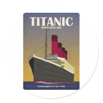 Titanic Ocean Liner Art Deco Print Sticker