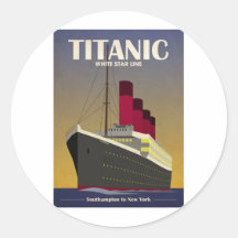 Titanic Ocean Liner Art Deco Print Sticker