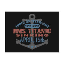 Titanic Sinking 100 Year Anniversary Post Card