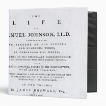 Title page, from 'The Life of Samuel Johnson' 3 Ring Binder