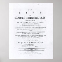Title page, from 'The Life of Samuel Johnson' Posters