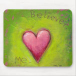 Titled:  Believer  -  Vibrant expressive heart art Mousepads
