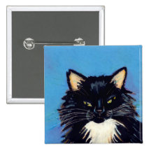Titled:  Grumpus Needs More Snuggle Time CAT ART Pinback Buttons