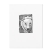 Titled:  Tiny Art #267 - White buffalo ART Postcard