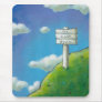 Titled:  Too High - sign says "Go back down." Mouse Pad