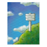 Titled:  Too High - sign says "Go back down." Postcard