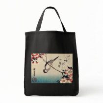 Titmice on a Cherry Branch, Hiroshige Tote Bag
