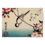 Titmice on a Cherry Branch, Hiroshige Greeting Card