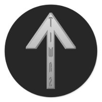 Tiwaz Rune grey Stickers