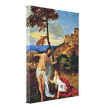 Tiziano Vecelli - Noli me tangere Stretched Canvas Print