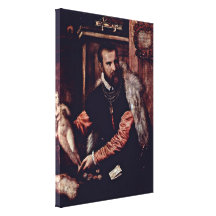Tiziano Vecelli - Portrait of Jacopo Strada Gallery Wrapped Canvas
